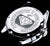 Fondo de reloj de mujer con logo grabado, texto y patrón en forma de diamante