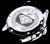 Chris Benz Reloj de mujer con tapa trasera grabada, logo de diamante y pulsera de acero inoxidable.