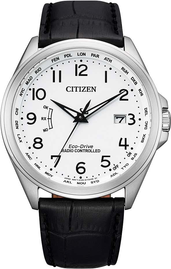 Reloj de hombre con correa de cuero negra y esfera plateada, números romanos
