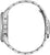 Pulsera de hombre vista lateral con caja y brazalete de acero inoxidable, corona atornillada
