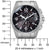 Reloj de pulsera de acero inoxidable con esfera negra, manecillas plateadas y números de alta visibilidad