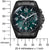 Vista frontal de reloj para hombre con indicación de tamaño en milímetros