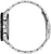 Pulsera de hombre con fondo de caja de acero inoxidable plateado y correa perforada.