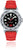 Reloj para hombre con correa de silicona roja, esfera negra y bisel de acero inoxidable