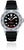 Reloj de hombre con correa negra, caja plateada y esfera negra