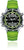 Reloj para hombre con correa de silicona verde, esfera negra y bisel verde
