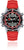Reloj digital para hombre con correa de silicona roja, esfera negra y detalles rojos