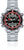 Reloj digital para hombre con brazalete de metal, esfera negra y bisel rojo