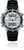 Reloj digital para hombre con correa de caucho negra y caja plateada, pantalla visible
