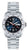 Reloj marino para hombre con esfera azul, correa de acero y manecillas rojas, cristal de zafiro