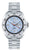 Reloj plateado de acero inoxidable para hombre con esfera clara y bisel moleteado, brazalete