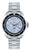 Reloj de hombre con pulsera de metal plateado, esfera plateada y bisel negro