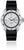 Reloj de hombre con correa de cuero negra, caja plateada y esfera blanca