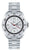 Reloj plateado para hombre con correa de metal, esfera blanca y bisel de buceo