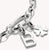 Colgante Charm de plata con letra B, en eslabones con ojal