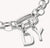 Colgante charm plateado con la letra D en eslabones de cadena