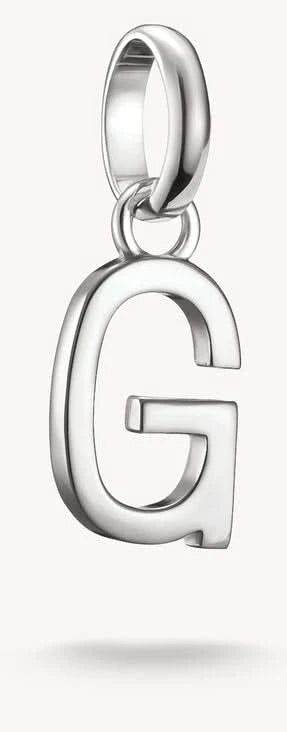 Colgante Charm de plata con letra G y ojal