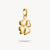 Colgante Charm con trébol de la suerte 3D, chapado en oro, con ojal para colgar