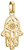 Charm Hamsa de plata chapada en oro con piedras preciosas blancas