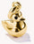 Colgante de pato chapado en oro plateado, con ojo negro lateral y ojal
