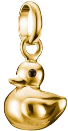 Colgante de pato chapado en oro plateado con ojo negro y asa para colgar