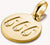 Charm colgante chapado en oro con motivo redondo 666, tres piedras pequeñas