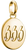 Colgante Charm bañado en oro con motivo redondo 666 y pequeñas piedras