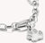 Charm colgante de pata plateada con piedras blancas en pulsera de eslabones