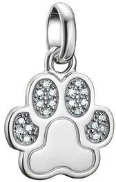 Colgante de pata de plata con gemas blancas y ojal