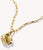 Charm de flor de rosa chapado en oro en pulsera de cadena, cadena de eslabones con ojal