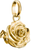 Colgante de charm de flor de rosa chapado en oro con ojal, relieve brillante