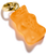 Colgante de oso chapado en oro con esmalte naranja y ojal