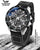Pulsera de hombre con esfera negra, caja de acero inoxidable y correa de cuero negra