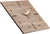 Reloj de pared rectangular de madera con manecillas y números, centro rojo