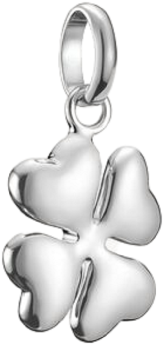 Colgante Charm Thomas Sabo: trébol de 3 hojas 3D en metal plateado