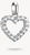 Colgante de charm de corazón plateado con piedras transparentes brillantes y ojal