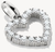 Colgante Charm de plata en forma de corazón con gemas transparentes, ojal y corte brillante