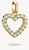 Charm de corazón chapado en oro con gemas y asa