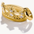 Charm colgante chapado en oro con corona, piedras blancas y acabado brillante, lateral