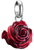 Colgante Charm de plata con flor de rosa roja y ojal