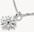Colgante de charm de sol plateado con piedra blanca, sujeto a una cadena