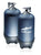 CHRIS BENZ Botellas de gas con estampado Shark Proof, acabado azul iridiscente