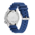 Reloj de hombre con pulsera azul y fondo de acero inoxidable