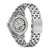 Reloj de hombre con movimiento automático visible en la tapa trasera y pulsera de acero inoxidable plateado