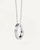 Collar de plata de ley 925 con colgante de círculo ovalado y engaste de circonita