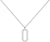 Collar de plata con colgante cuadrado, adornado con pequeñas piedras y eslabones de cadena