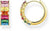 Aro de oro amarillo con piedras de colores, aro cerrado