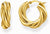 Aros dorados con superficie entrelazada, semicirculares, brillantes