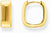 Aros dorados de forma cuadrada, superficie lisa, minimalistas
