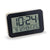 Digitaler Funk-Wecker mit LCD-Display, schwarzem Gehäuse und goldfarbener Umrandung